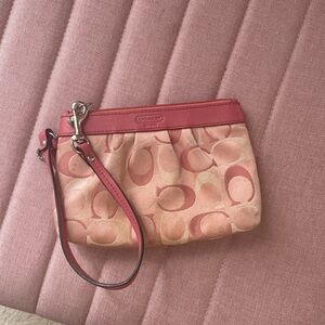 Pink coach wristlet